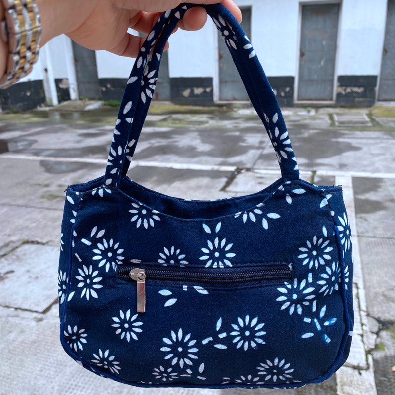 乌镇手工蜡染蓝印花布小布包