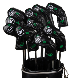 高尔夫铁杆套PU防水面料杆头保护套美金杆头套golf杆头套10个 组