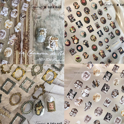 tomoni联名ta款复古人物花卉画框