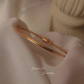 JWOOCO原创设计进口14K注金手工制作简约双层细手镯手环不掉色