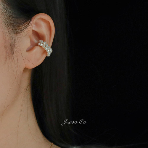 JWOO美国14K包金淡水珍珠耳骨夹