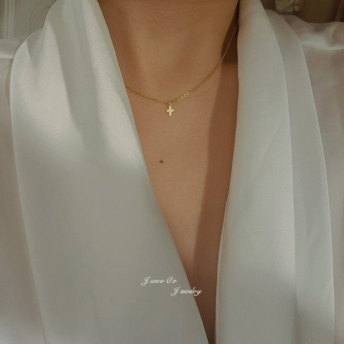 JWOO进口14K注金迷你简约项链