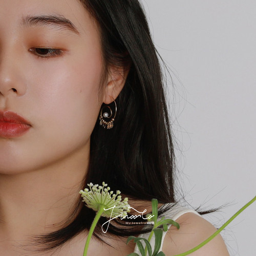 JWOOCO原创注金珍珠手工耳环