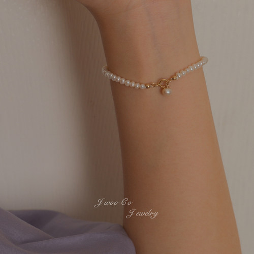 jwooco原创设计14k女珍珠手链