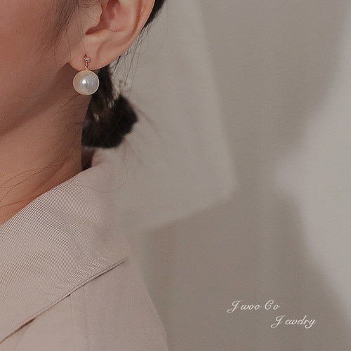 复古风包金高档珍珠耳环
