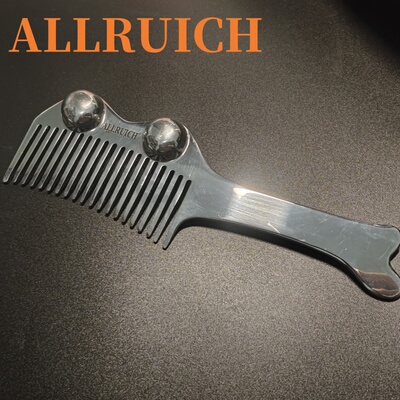 ALLRUICH不锈钢磁性按摩梳8000高斯磁性磁疗梳整体带磁按摩磁疗梳