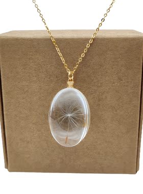 原创蒲公英镀金项链女文艺时尚