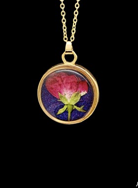 原创镀金玫瑰花项链女个性创意