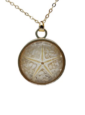 原创海星夜光镀金项链女创意气质