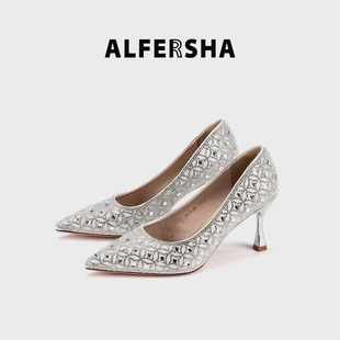 阿芙莎/ALFERSHA手工鞋25177经典款百搭款重工高级女鞋尖头单鞋B