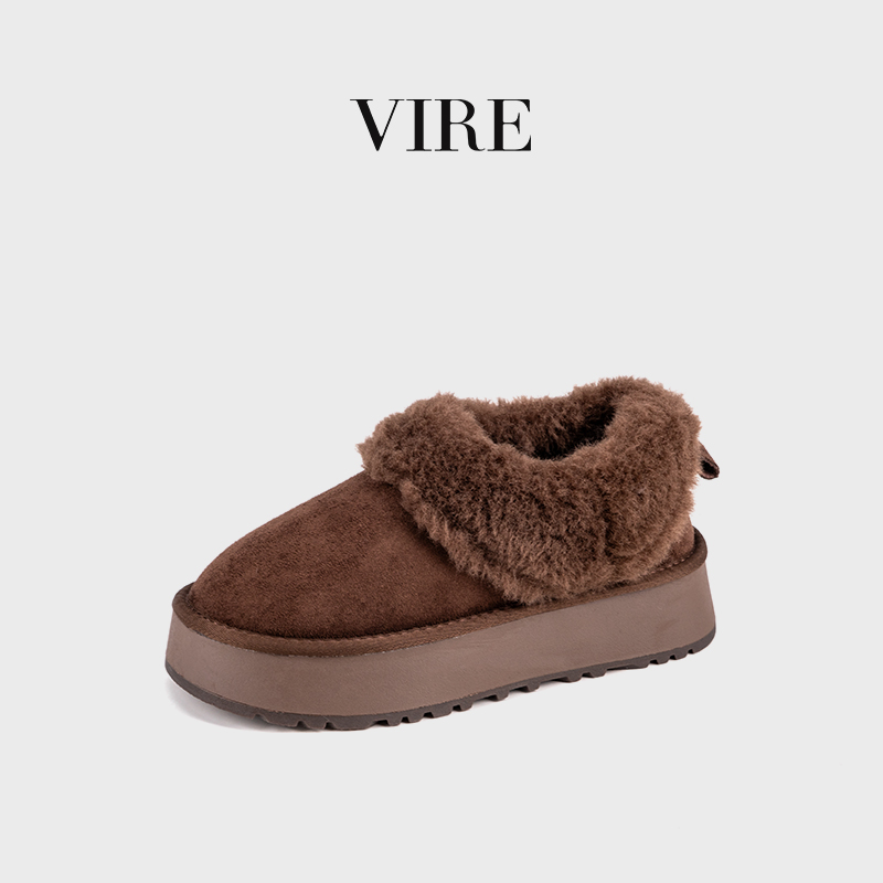 VIRE/2533法式时尚舒适简约休闲厚底加绒保暖冬季短靴B