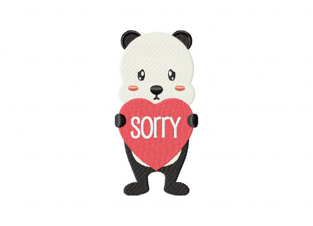 小狗说sorry电脑绣花刺绣元素文件免费提供多个格式和尺寸文件