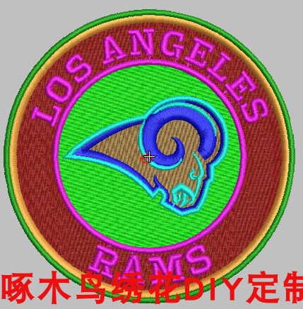 洛杉矶公羊队los angeles rams绣花刺绣文件徽章队徽章仔绣花刺绣