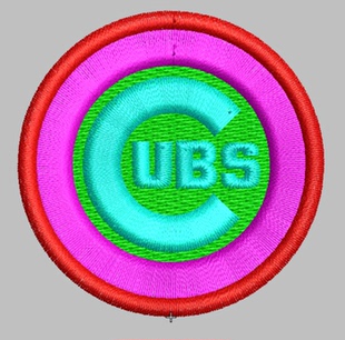 芝加哥小熊队Chicago Cubs是美国职棒大联盟MLB队徽电脑绣花刺绣