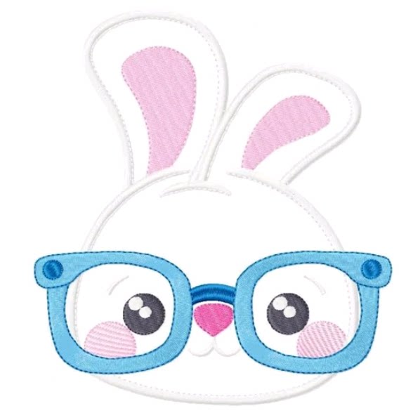 戴眼镜的小兔子刺绣文件专业20年绣花刺绣打版制版打带打卡工作室