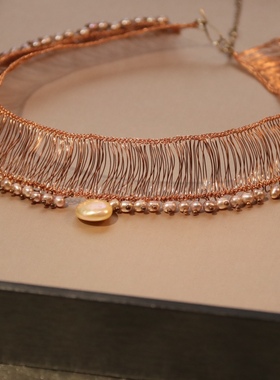 蕾丝项链锁骨链手工珍珠银公主风淑女名媛气质高级感设计师小众