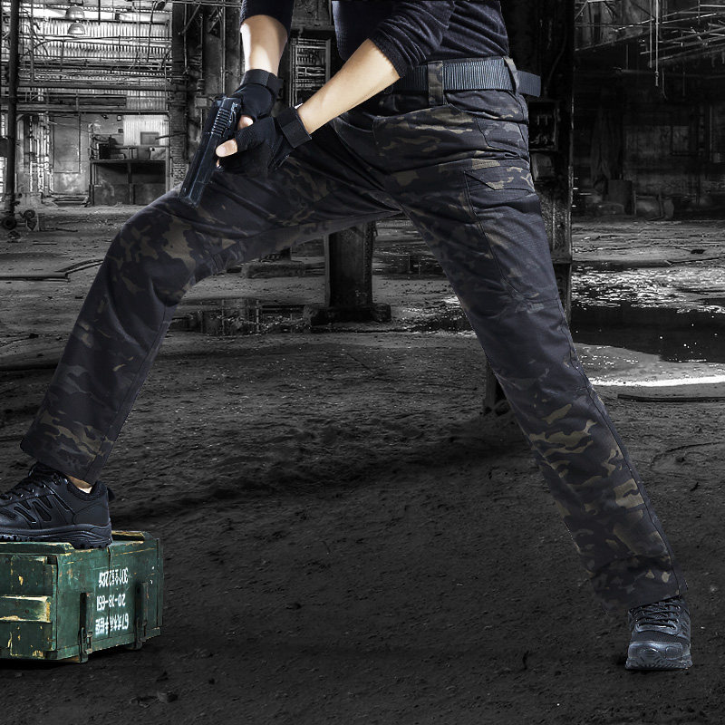 cqb战术长裤男特种兵暗夜军迷裤户外直筒多口袋工装运动裤子军版