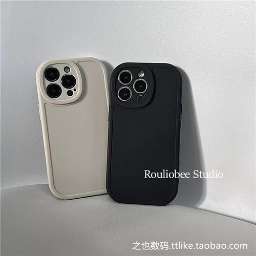 黑色大眼睛适用Realme真我GTneo7手机壳gt5Pro磨砂neo6se防摔V23直边13Pro至尊版12/11/10/X7pro全包软硅胶套
