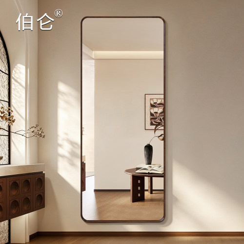 伯仑中古胡桃木纹超白全身镜