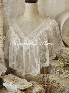 法式复古蕾丝荷叶边防晒披肩
