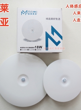 美莱美亚LED人体感应吸顶灯智能红外线感应雷达楼道阳台灯18W24W