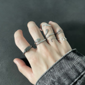 灵蛇戒指男女开口可调节大小复古个性 银蛇形指环 精致时尚