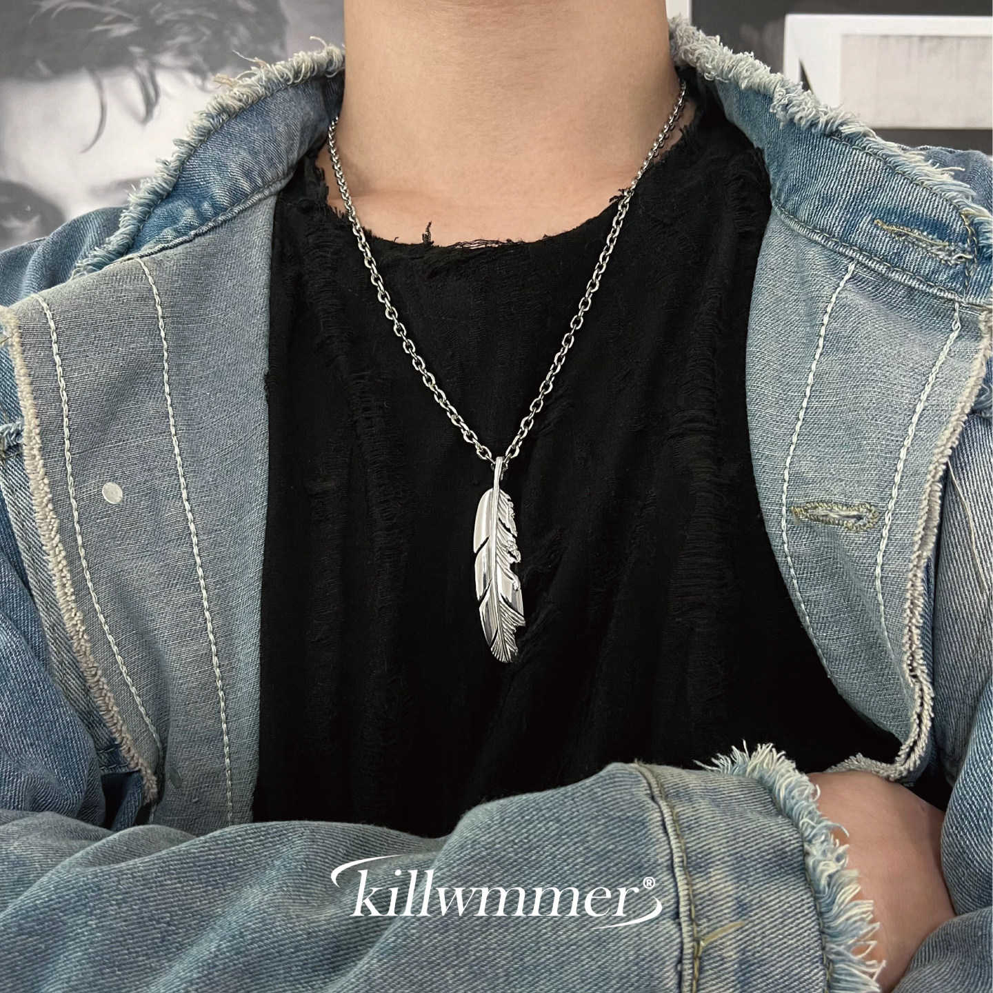 KILLWMMER原创设计羽毛项链图片