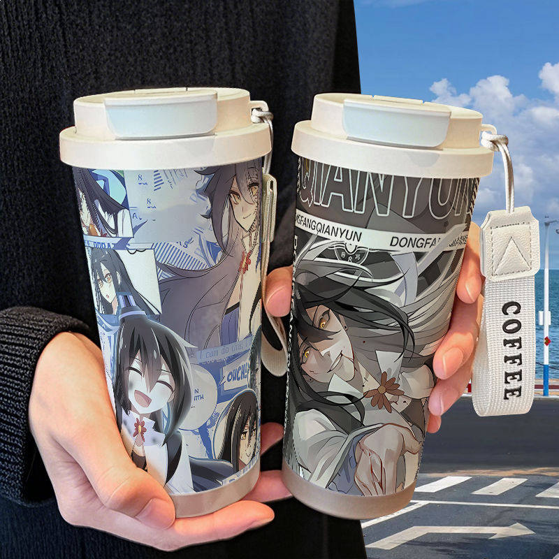 大师兄脑子有坑保温不锈钢吸管双饮大容量咖啡水杯学生高颜值一