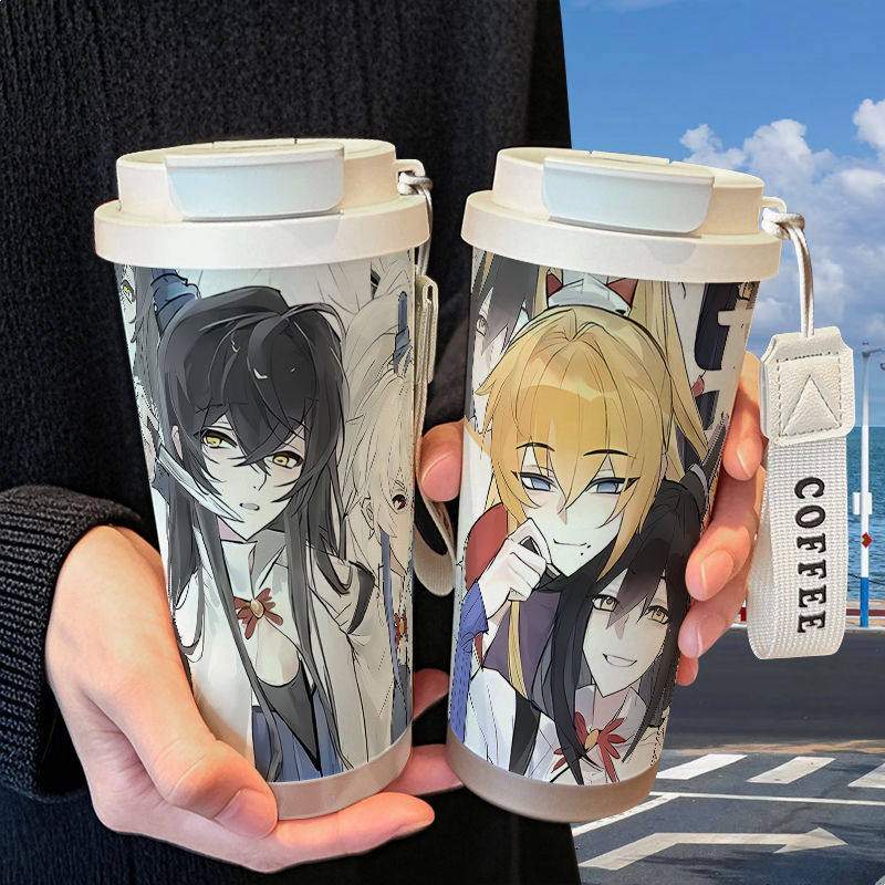 大师兄脑子有坑保温杯不锈钢吸管双饮大容量咖啡水杯学生高颜值一