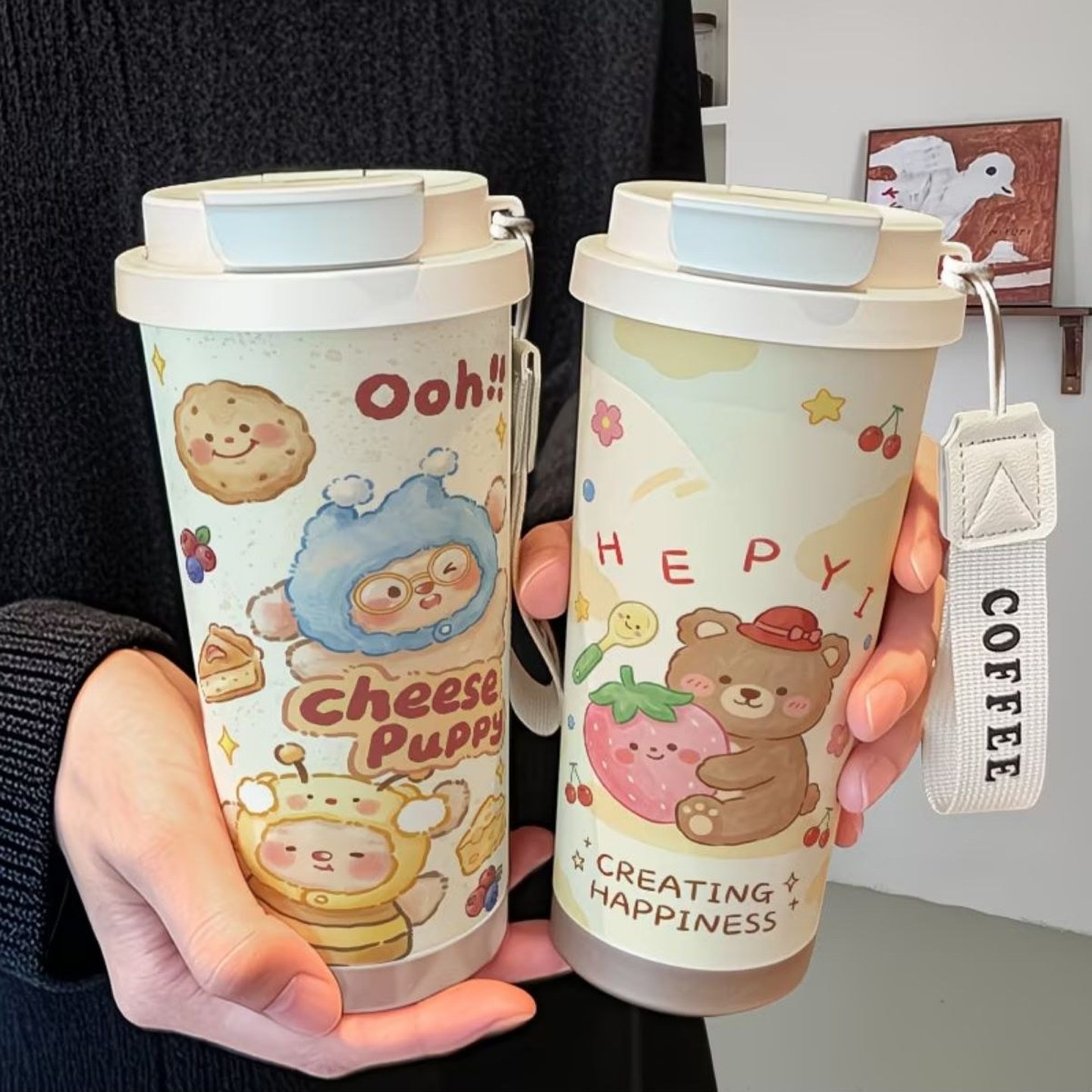 Q版小熊卡通插画保温杯31