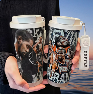 球星杜兰特保温杯手办周边高颜值女生316不锈钢大容量吸管水杯