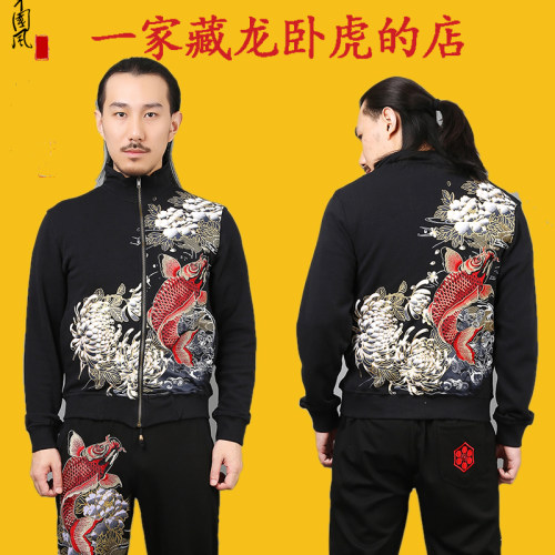 刺绣中国风外套纯棉上衣休闲