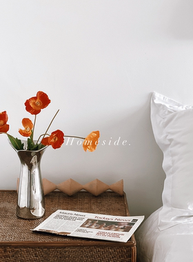 Homeside花蕾造型花瓶北欧ins电镀镜面银色陶瓷花器家居软装摆件