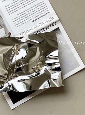 Homeside不锈钢褶皱托盘北欧ins不规则镜面果盘首饰盘杂物收纳盘