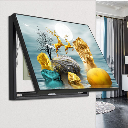 简约遮挡客厅电表箱装饰画