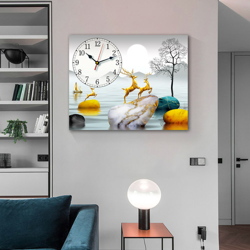 配电箱遮挡钟表卧室装饰画免打孔