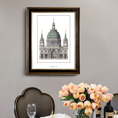 沙发背景墙风建筑装饰画