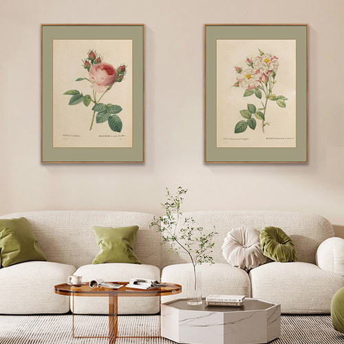 复古玫瑰美式乡村客厅餐厅装饰画