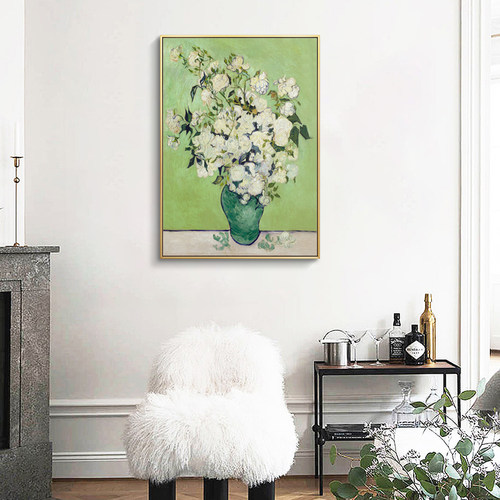 世界玄关梵高莫奈竖版客厅装饰画