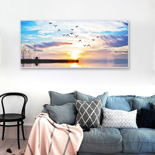 简约北欧客厅遮挡箱大尺寸装饰画