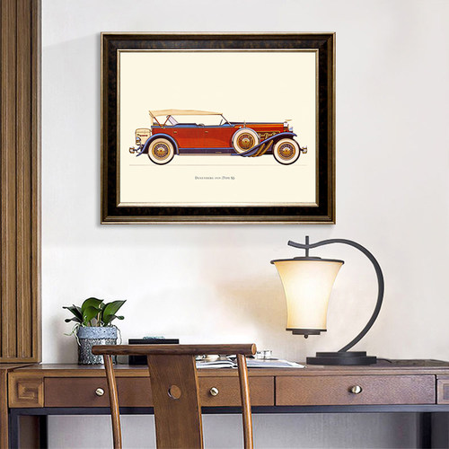 简约客厅卧室老爷车男孩装饰画