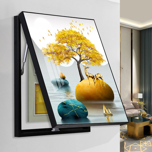 竖版免打孔遮挡液压电表箱装饰画