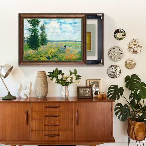 莫奈美式电表箱装饰画客厅