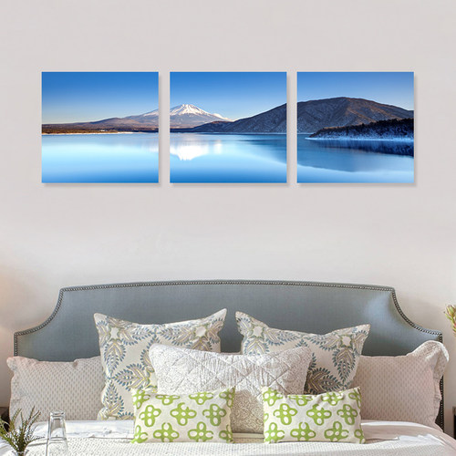 客厅沙发简约三联组合山水装饰画