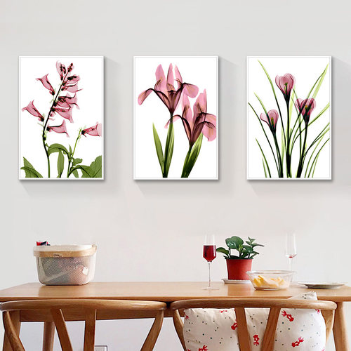 沙发背景墙艺术风花卉温馨装饰画