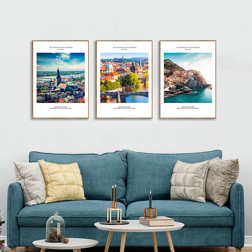 沙发背景墙办公室客厅装饰画美式