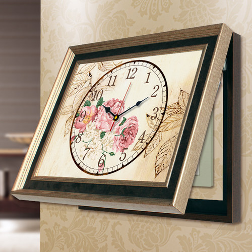 客厅餐免打孔美式风电表箱装饰画