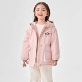 新款 巴拉巴拉 女童棉服2025冬季 童装 连帽外套防水透湿 商场同款