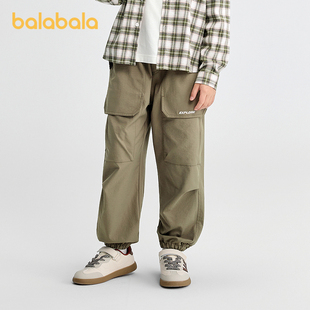 男童2025秋装 新款 长裤 巴拉巴拉balaone童装 时尚 裤 束口裤 儿童工装