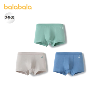 【balaOne】巴拉巴拉宝宝内裤平角纯棉儿童四角短裤男亲肤三条装